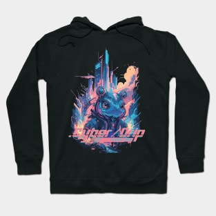 Colorful Neon Cyberpunk Style Frog - Cyber Drip Hoodie